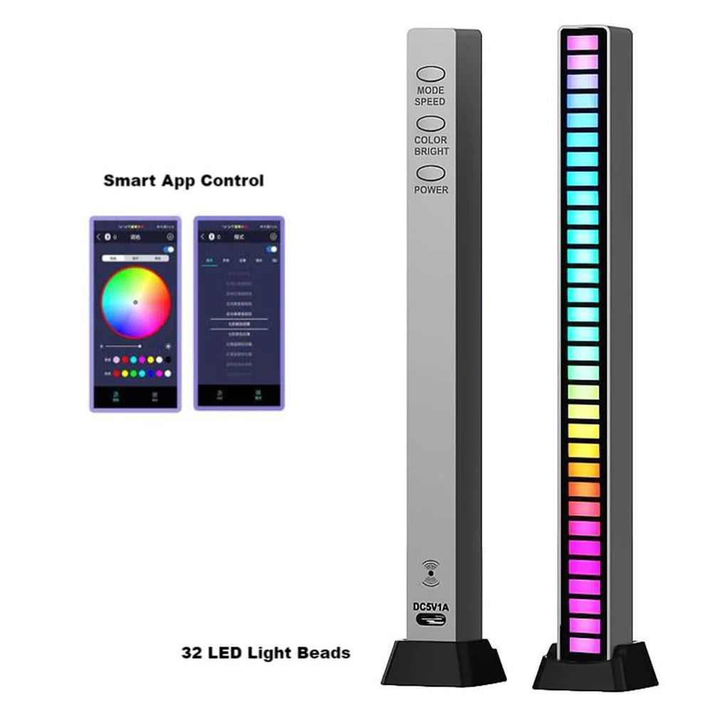 Voice-Activated Music Sync Atmosphere RGB LED Light Bar